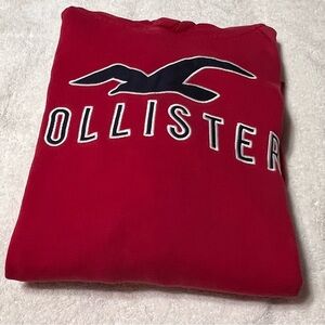 Hollister Men's Bold Red Crewneck Sweater